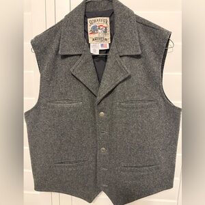Schaefer Outfitter Men's Cattle Baron  Charcoal Wool Vest Size XL